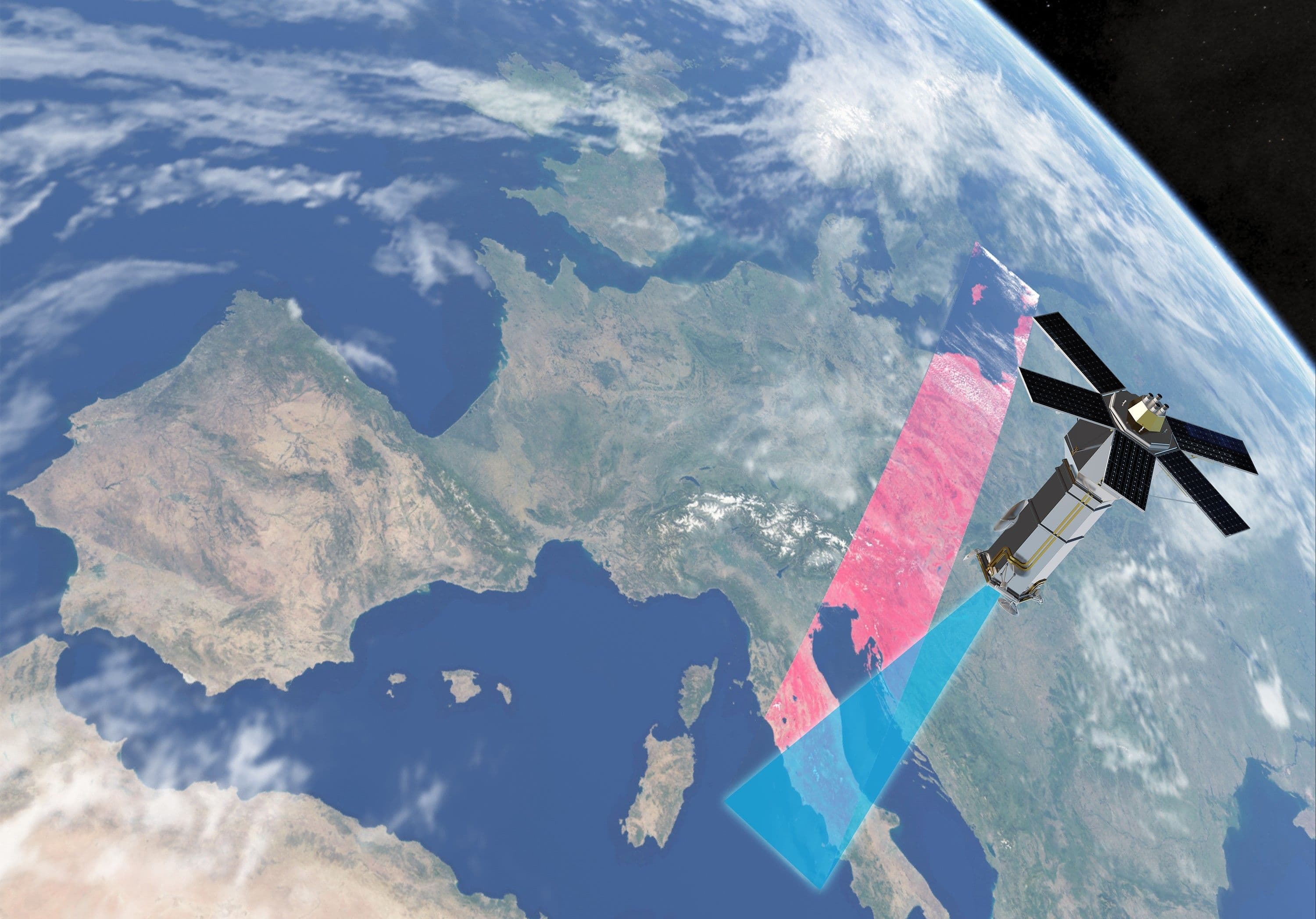 Satellit filmt die Erde von oben