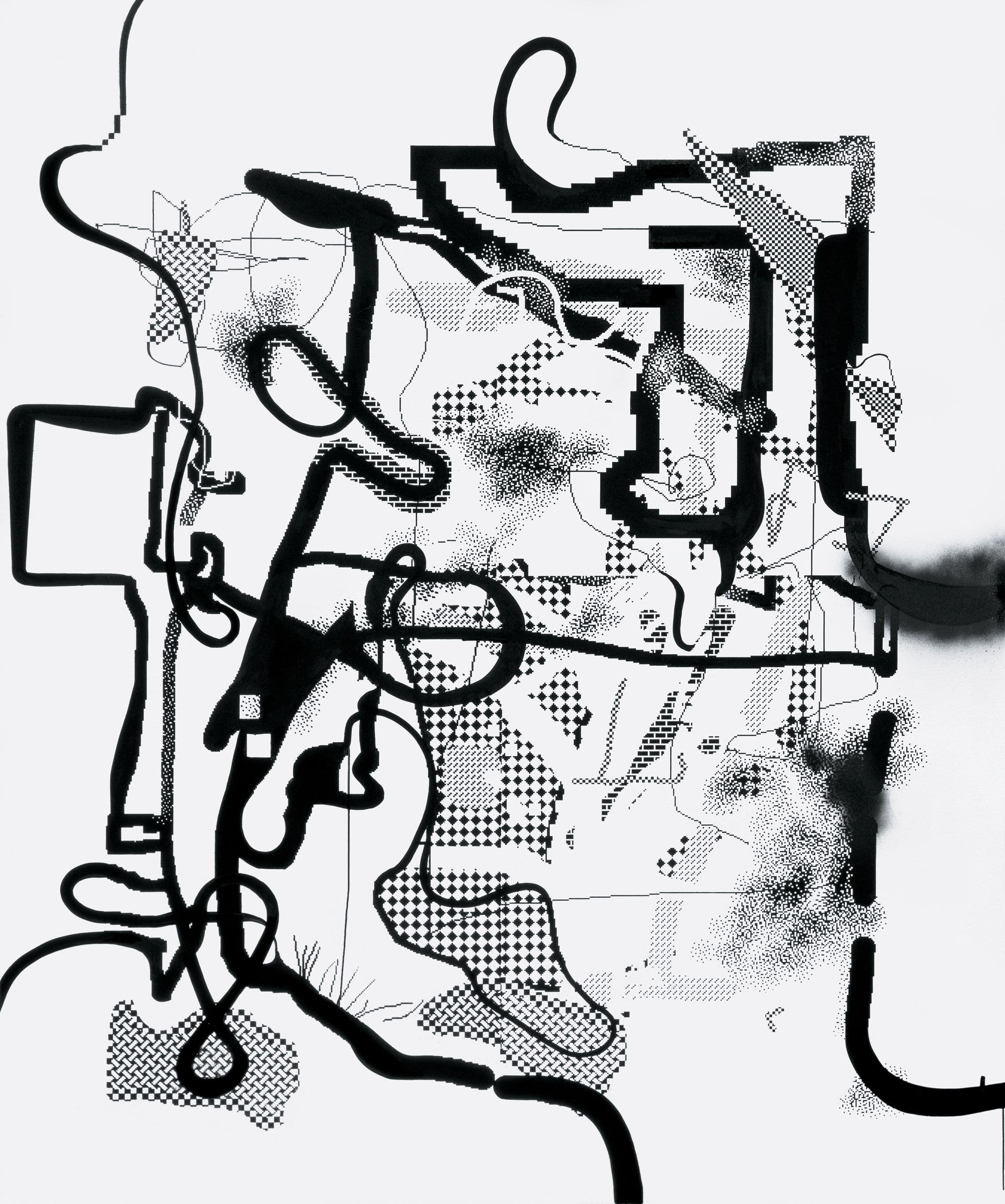 Computerbild von Allbert Oehlen