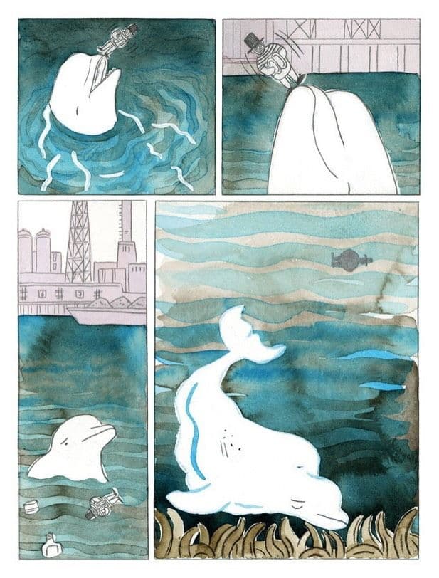 Comic mit einem weißen Wal