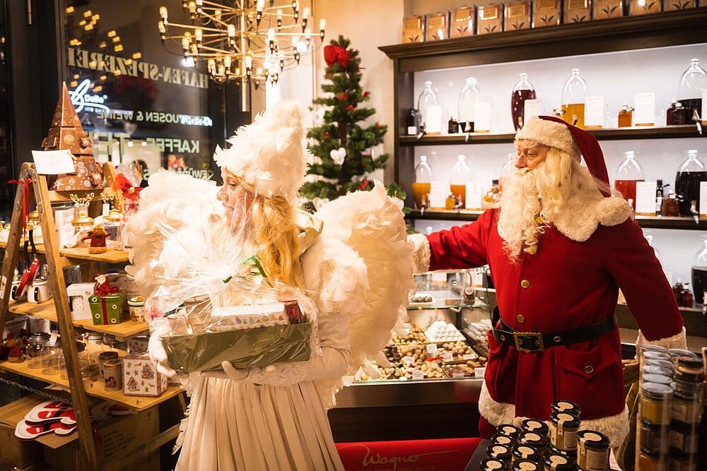 Glücksengel auf dem Weihnachtsmarkt in der Hafencity